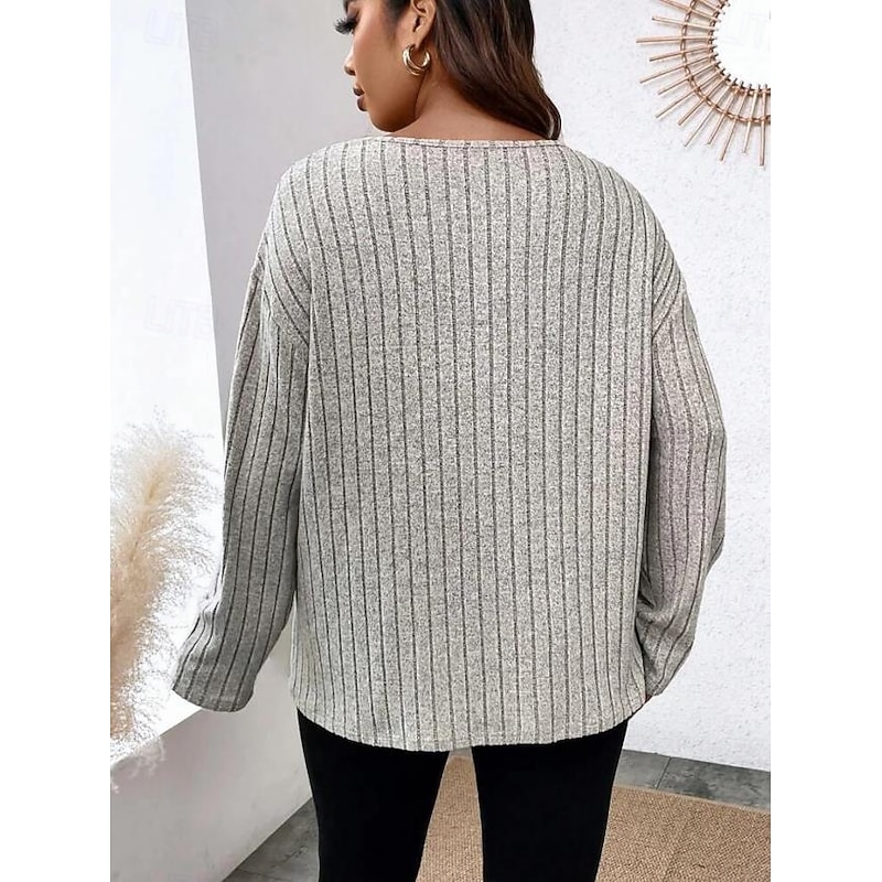 Women's Elegant Lace Tops Eyelet Blouse Stylish Modern Lace Long Sleeve Regular Tops V Neck Work Daily Romantic Petite Tops Summer Holiday Wear Gray Spring Fall2