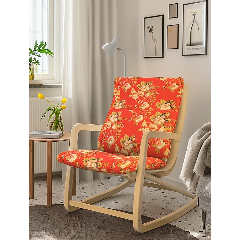 Chair Cushion Cover 100% Cotton without Pillow Floral Quilted Slipcovers POcover LITB PRIME cover 12