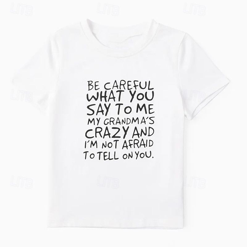 100% Cotton Kids Boys Black White Graphic Letter T shirt Tops Crew Neck Short Sleeve Casual Daily Wear Vacation Fashion Sport Print Summer3