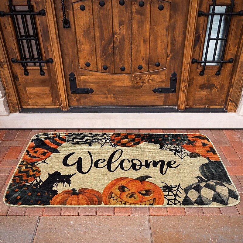 Halloween Decorations Pumpkin Ghosts Doormat Kitchen Mat Floor Mat Non-Slip Area Rug Oil Proof Rug Indoor Outdoor Mat Bedroom Decor Bathroom Mat Entrance Rug4