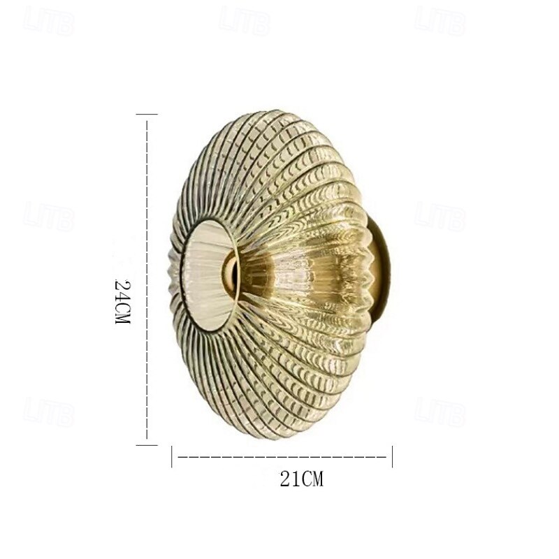 LED Indoor Wall Lights Warm Ray 21cm 7W Modern Glass Sconce Vintage Northern E27 for Living Bedroom Staircase Hall 110-240V3