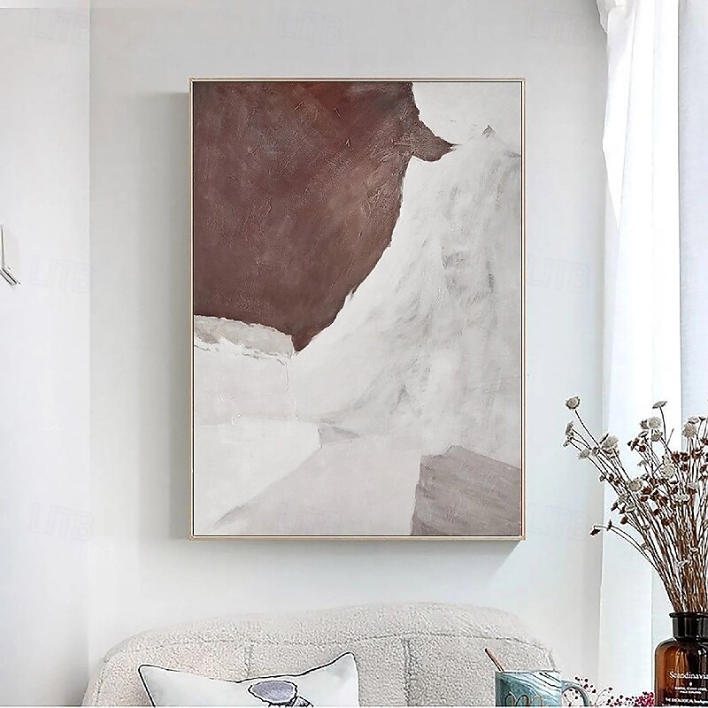 Hand painted abstract grey oil painting Beige Brown Painting Brown wabi sabi artwork Textured Oil Painting Beige Oil Painting brown Abstract oil painting Canvas Art Modern Horizontal decor art3