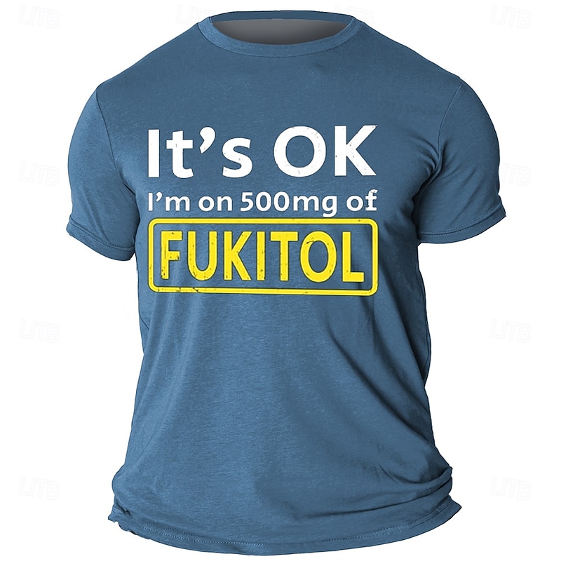 Men's Sarcasm Slogan Funny Slang T shirt Short Sleeve T shirt 3D Print Crew Neck Shirt Retro Vintage Casual Street Style Street Sports Outdoor Casual Black Blue Green Spring & Summer Clothing Apparel