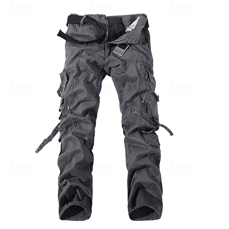 Men's Cargo Pants Tactical Pants Trousers Buttons Multi Pocket Plain Wearable Outdoor Daily Camping & Hiking Fashion Classic ArmyGreen Grass Green3