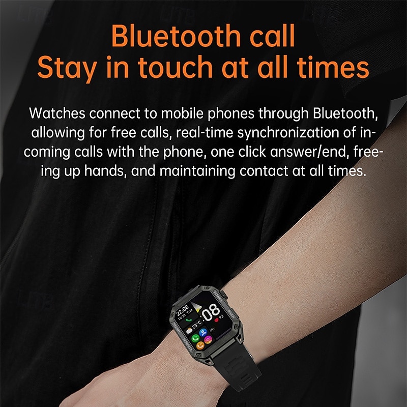 iMosi A33 Smart Watch 1.91 inch Smartwatch Fitness Running Watch Bluetooth Pedometer Call Reminder Sleep Tracker Compatible with Android iOS Women Men Hands-Free Calls Waterproof Media Control IP 673