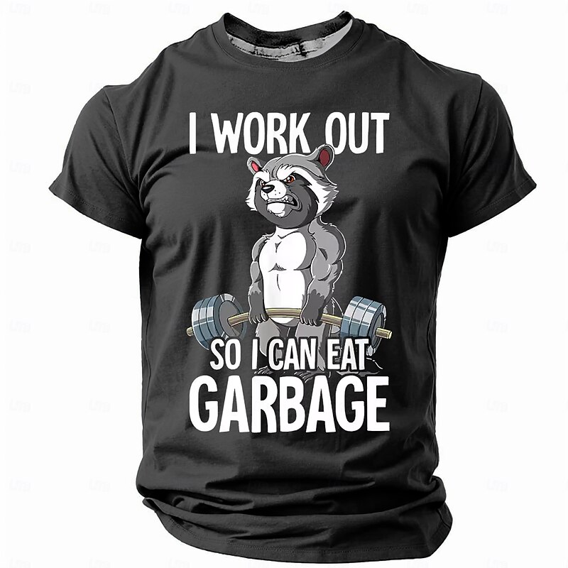 Men's Animal Funny T Shirt Short Sleeve T shirt 3D Print Crew Neck Shirt Retro Vintage Casual Street Style Street Sports Outdoor Casual Black Blue Khaki Spring & Summer Clothing Apparel S M L XL 2XL