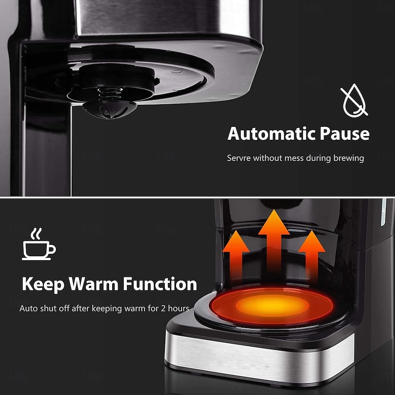 Programmable Drip Coffee Machine 1.8L Large Capacity Coffee Brewer Smart Coffee Machine with Keep Warm and Reservation4