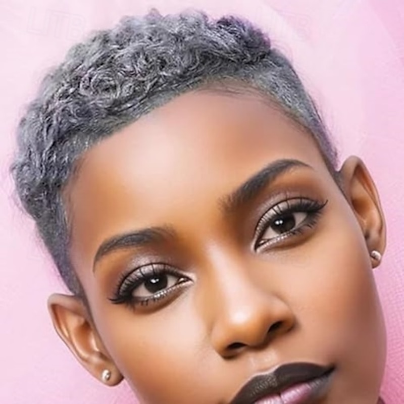 Short Curly Afro Wigs Short Kinky Curly Hair Synthetic Wigs For Black Women Natural Short Hair Wig Short Kinky Curly Afro Wigs For Women Heat Resistant Wigs3