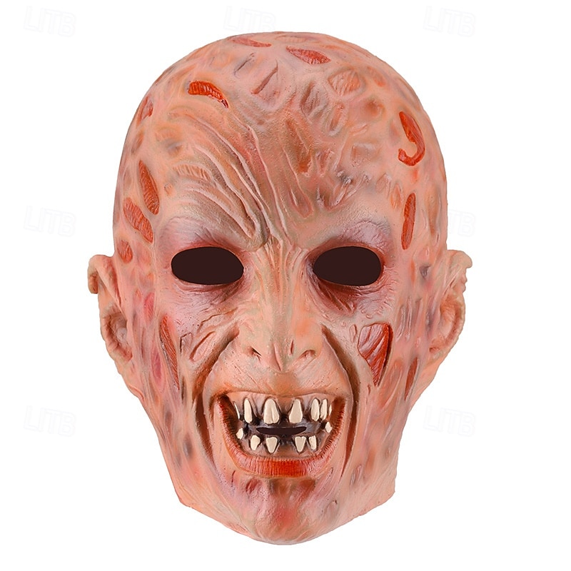 Halloween Burned Monster Mask for Adults, Realistic Scary Costumes Latex Face Mask with Glove and Hat, Creepy Horror Headgear for Bar Parties, Masquerade, and Haunted House Events