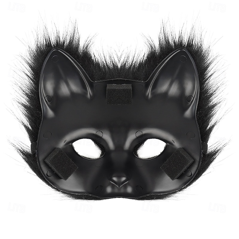 Carnival Fox Shape Half Face Eye Mask Sexy Imitation Cat Hair Animal Mask Christmas Carnival Party Cosplay Costume Props4