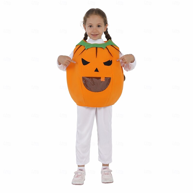 Pumpkin Costume with Front Pocket for Candy Kid's Unisex Funny Costume Outfits  Party Halloween Carnival Easy Halloween Costumes Trick or Treats3