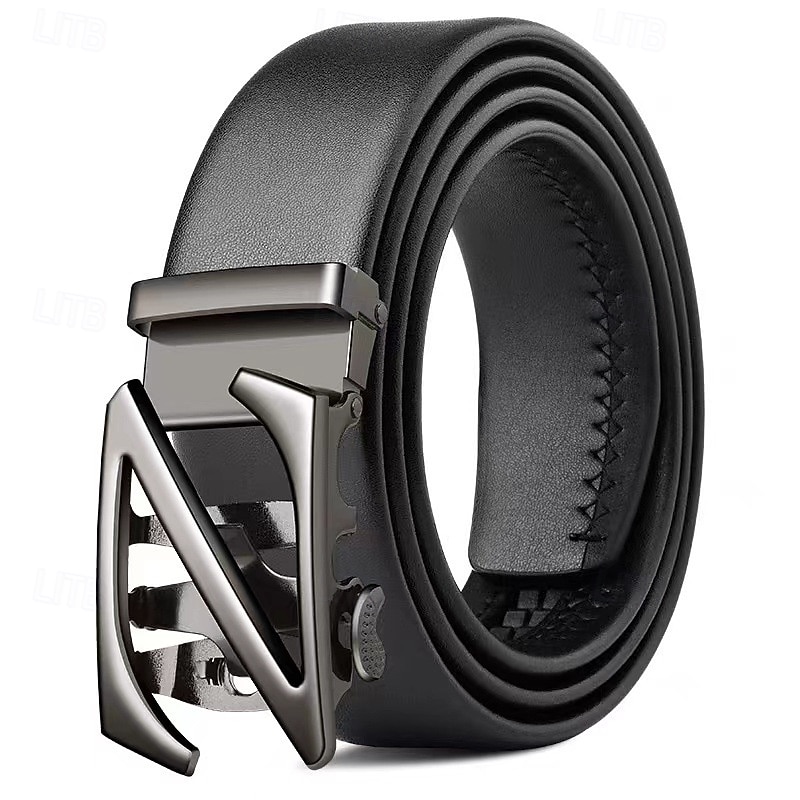 Men's Belt Waist Belt Silver Black PU Alloy Durable Adjustable Plain Outdoor Daily