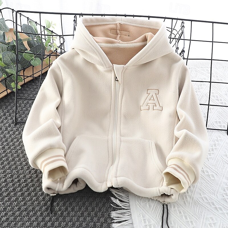 Boys' 3D Letter Hoodie Coat Outerwear Long Sleeve Fall Winter Streetwear Sport Basic Kids 4-8Years Vacation Sport Daily Regular Fit3