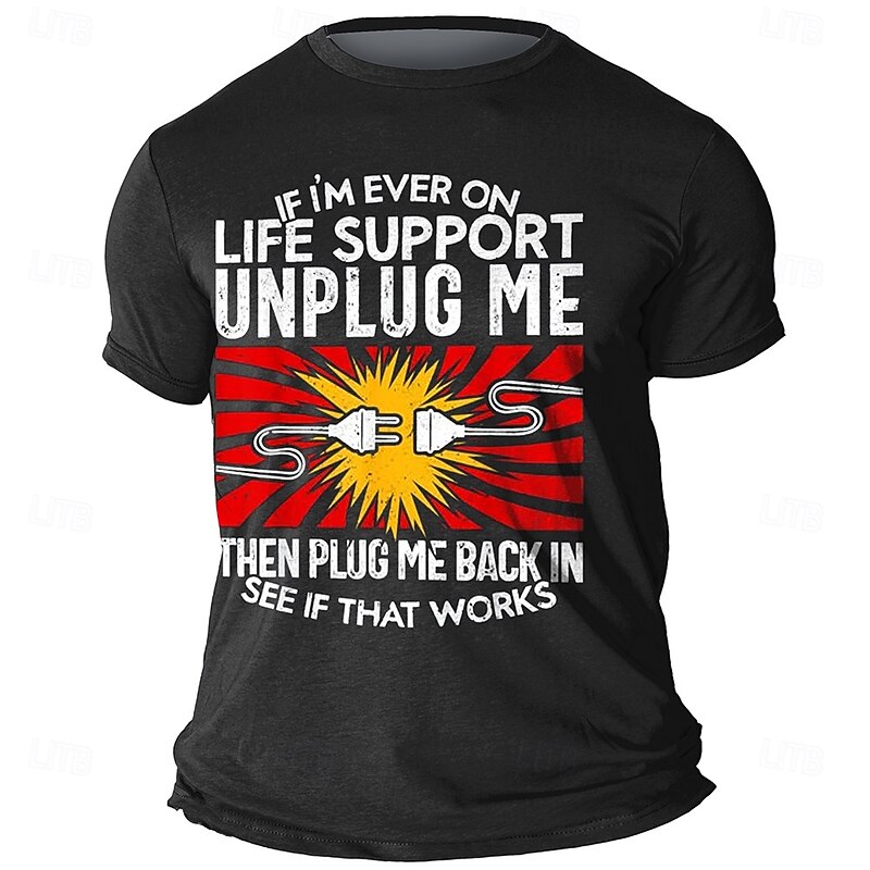 Men's Slogan Funny Slang T Shirt Short Sleeve T shirt 3D Print Crew Neck Shirt Retro Vintage Casual Street Style Street Sports Outdoor Casual Black Blue Green Spring & Summer Clothing Apparel S M L