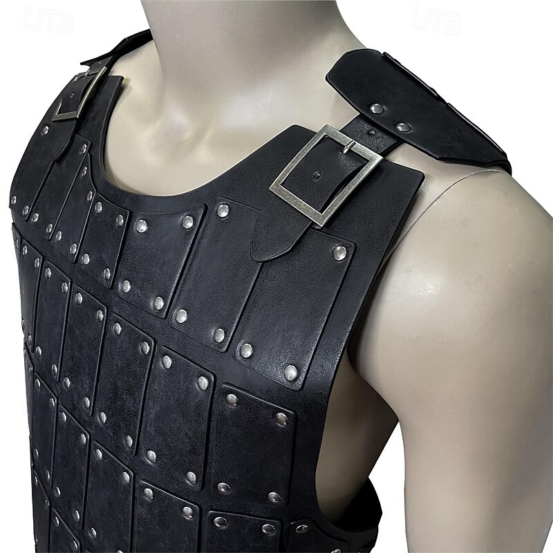 Medieval Renaissance Masquerade Warrior Rivet Fancy Dress Men's Viking Halloween Carnival Masquerade Performance Halloween Masquerade Adults' Vest3
