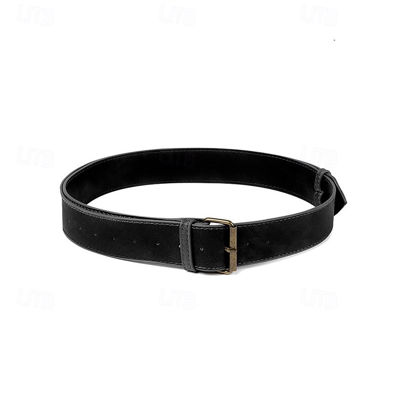Men's Belt Waist Belt Black Brown PU Retro Adjustable Plain Outdoor Daily2