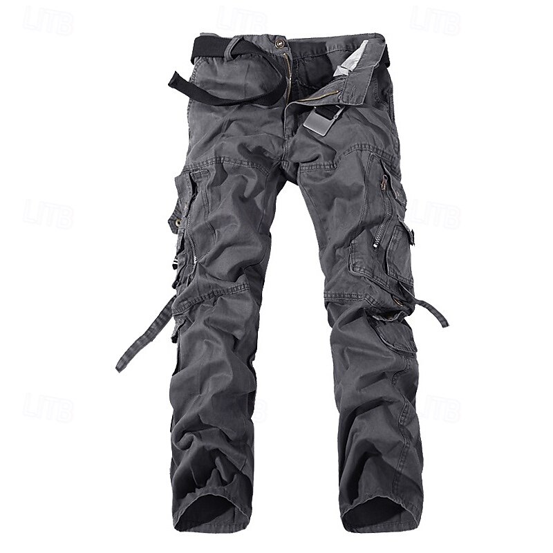 Men's Cargo Pants Tactical Pants Trousers Buttons Multi Pocket Plain Wearable Outdoor Daily Camping & Hiking Fashion Classic Grass Green Black3