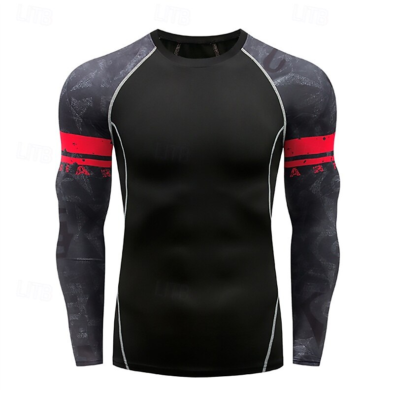 Men's Compression Shirt Athletic Shirt Gym Shirt Fitness Shirt Long Sleeve Tee Tshirt Casual Athleisure Fall Spandex Quick Dry High Stretch Breathable Gym Workout Walking Jogging Sportswear Activewear3
