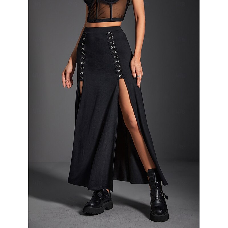 Punk & Gothic Skirt Goth Girl Solid Color Fancy Dress Women's Masquerade Party / Evening Adults' Skirt2