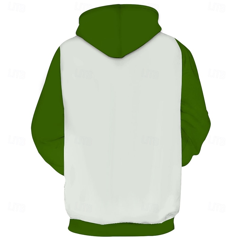 Men's Pumpkin Funny Hoodie Hoodies Sweatshirt Fashion Long Sleeve Crew Neck Green Fall Winter Designer2