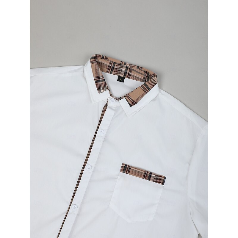 Men's Shirt Dress Shirt Button Up Shirt Casual Shirt Black White Pink Navy Blue Long Sleeve Plain Collar Daily Vacation Clothing Apparel Fashion Casual2