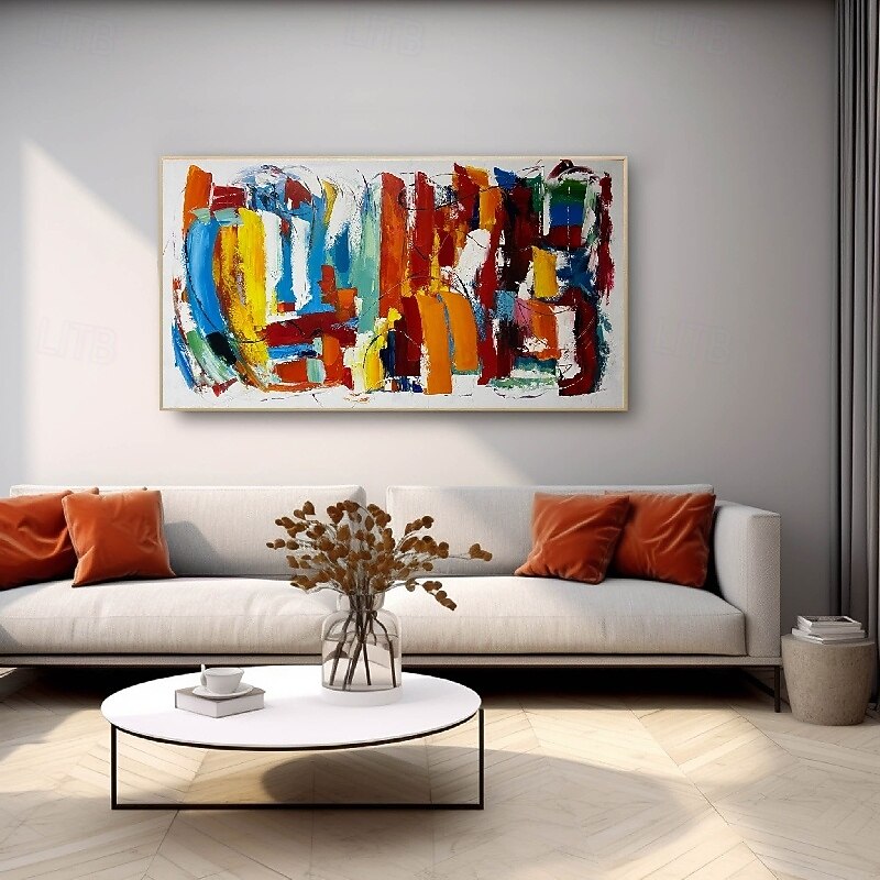Handpainted Abstract Colorful Paintings On Canvas handmade Colorful Textured Acrylic Painting Wall Art Hand Painted Artwork foil oil painting for Living Room office Wall Decoration painting3