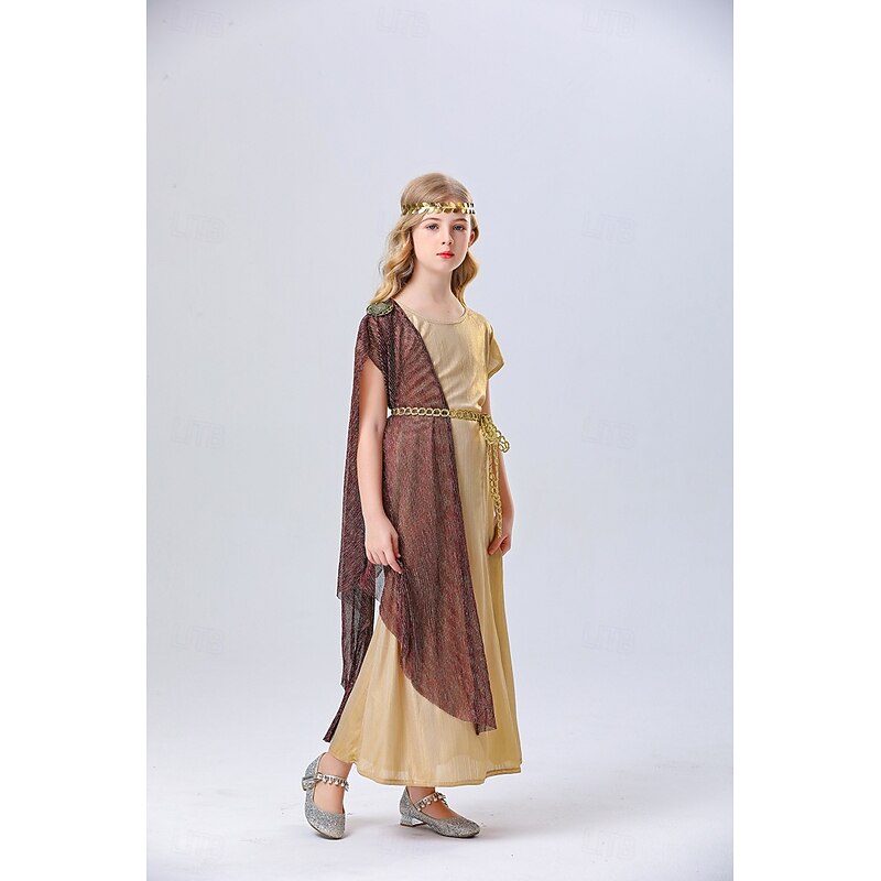 Goddess Carnival Costume Dress Halloween Group Family Costumes Kid's Adults' Women's Girls' Medieval Ancient Greek Rome Performance Party Halloween Carnival Easy Carnival Costume4