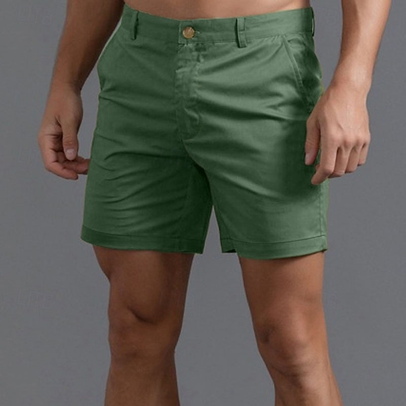 Men's Shorts Chino Shorts Bermuda shorts Work Shorts Pocket Plain Comfort Breathable Short Sports Outdoor Daily Stylish Casual / Sporty Black White Micro-elastic4