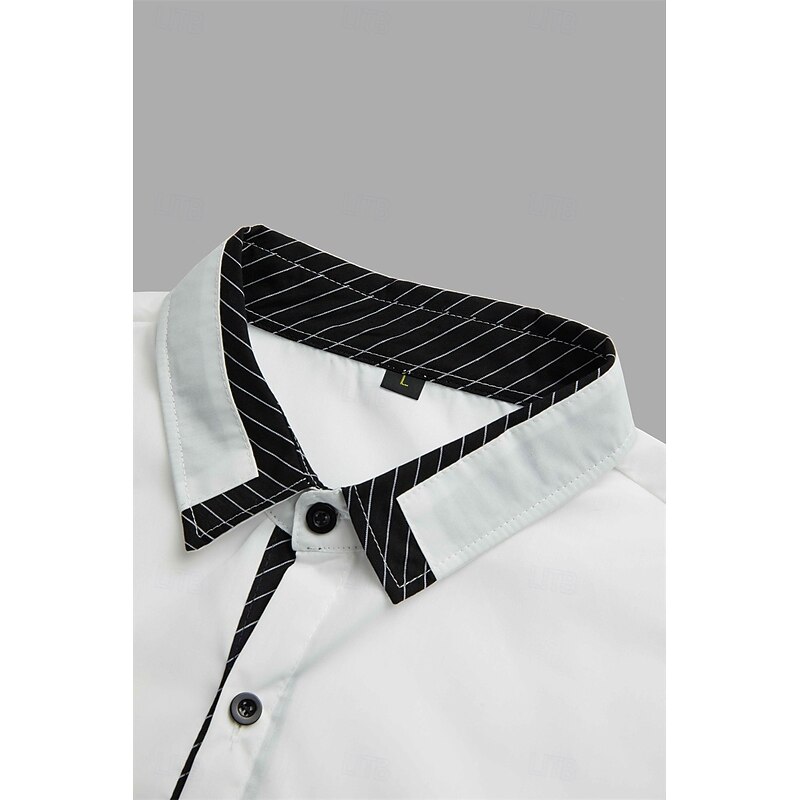 Men's Shirt Dress Shirt Button Up Shirt Casual Shirt White Red Gray Long Sleeve Plain Collar Daily Vacation Clothing Apparel Cotton Cotton Blend Fashion Smart Casual2