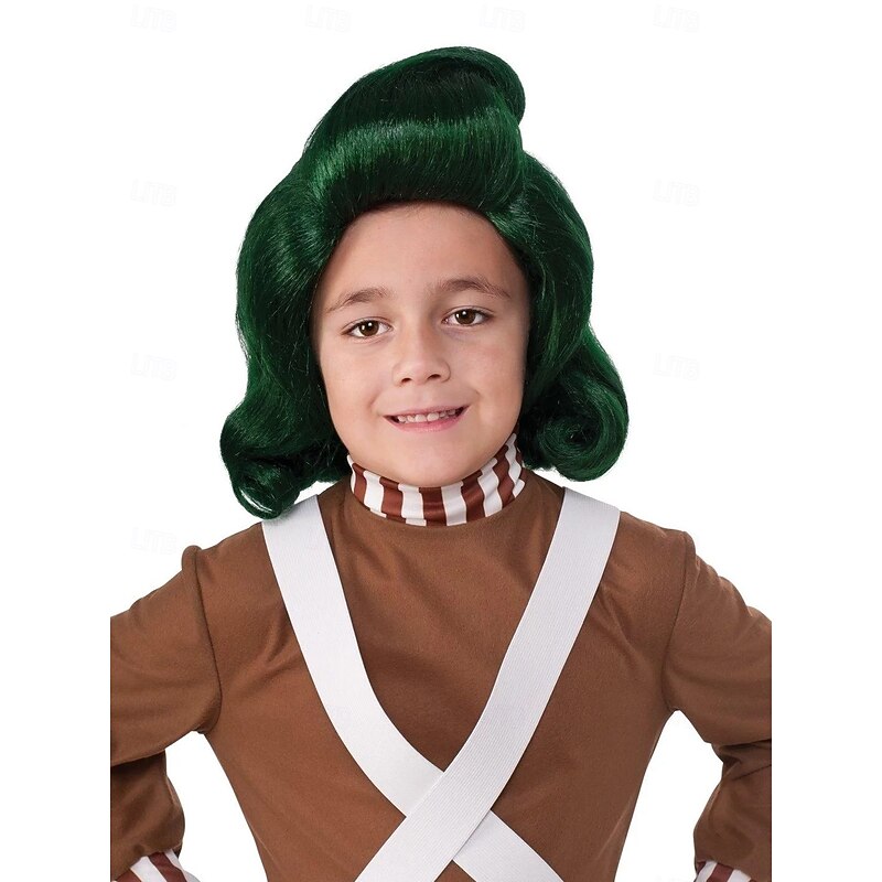 Willy Wonka the Chocolate Factory Oompa Loompa Child Wig Halloween Cosplay Party Wigs2