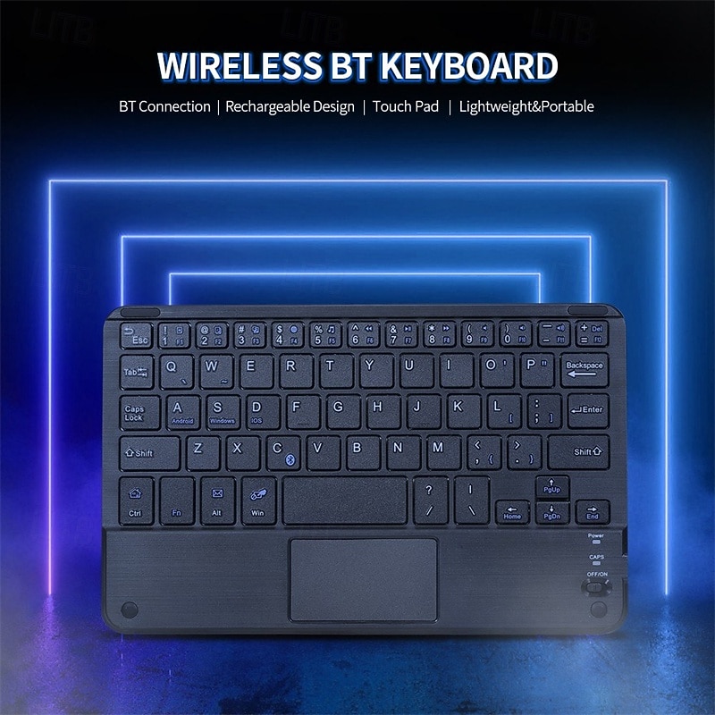 Wireless BT 3.0 Keyboard 59 Keys Ultra-slim Mini BT Keyboard with Touch Pad Support Android Windows iOS System for Laptop Phone Tablet - Main Image