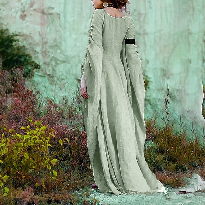 Medieval Cocktail Dress Vintage Dress Ankle Length Party Costume Tunic Dress Viking Outlander Ranger Fancy Dress Women's Celtic Fantasy Halloween Carnival Masquerade Party / Evening LARP Ren Faire4