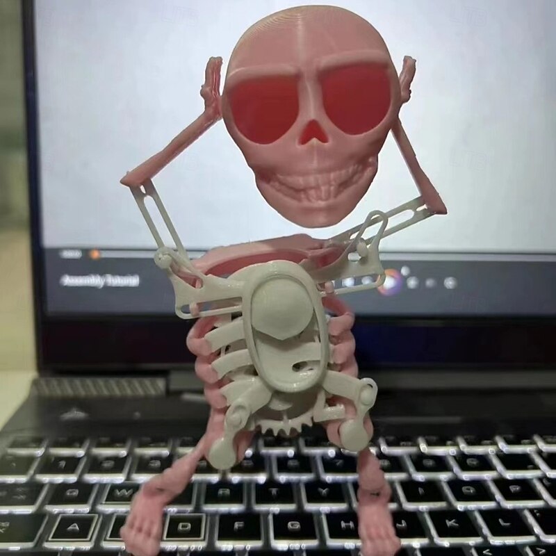 1pc DIY Assembly 3D Printing Dancing Skull Dancing Skull Funny Toy Halloween Gift Collectible Creative Toy2