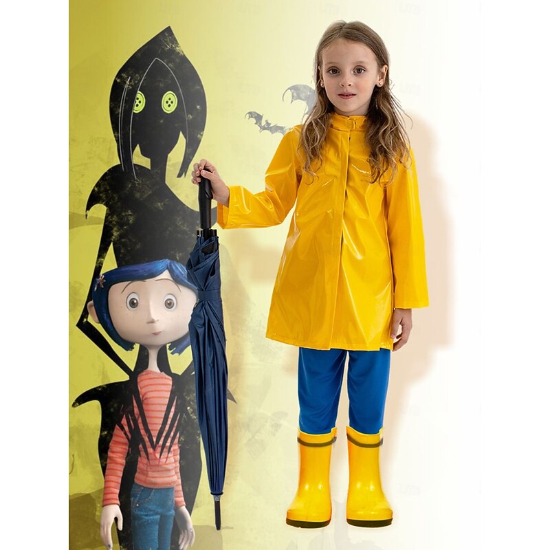 Coraline Cosplay Cosplay Costume Outfits Cosplay Movie Cosplay for Girls' Kid's Masquerade World Book Day Performance Masquerade