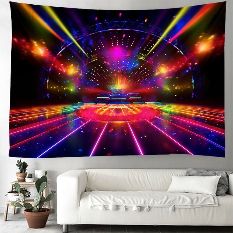 Blacklight Tapestry UV Reactive Glow in the Dark Glow Party Neon Party Ideas Hanging Tapestry Wall Art Mural for Living Room Bedroom2