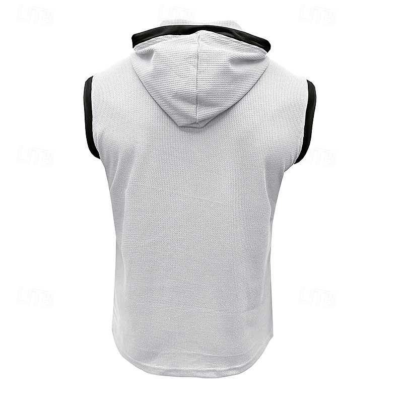 Men's Waffle Shirt Tank Top Undershirt Sleeveless Shirt Sleeveless V Neck Summer Plain Fashion Designer Muscle V Neck Outdoor Going out Gym Black White Red Top Tee for Men4