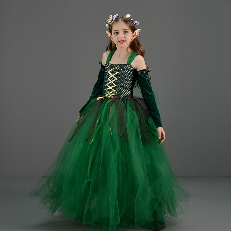 Elf Halloween Costume Tutu Carnival Costume Dress Up Kid's Girls' Children's Day Masquerade Party Easy Halloween Costumes Dress Up3