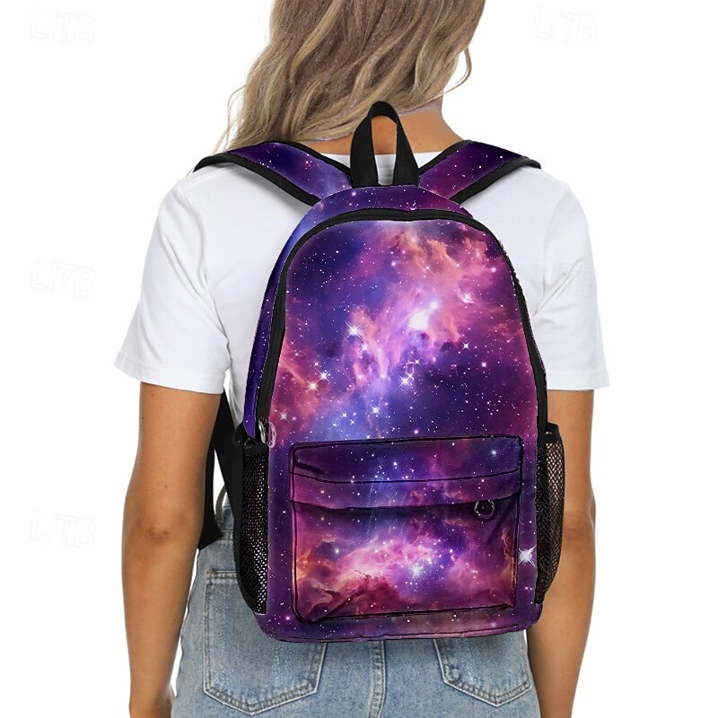 Galaxy Print Backpack for Girls and Teens – Large Capacity Lightweight School Bag with Cosmic Nebula Design, Ideal for Daily Use and Back to School2
