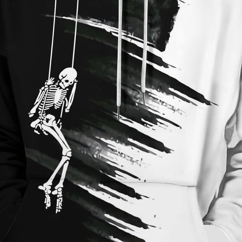 Men's Hoodie Hoodies Sweatshirt Fashion Daily Long Sleeve Hooded Vacation Streetwear White Printing Winter Spring &  Fall Designer4