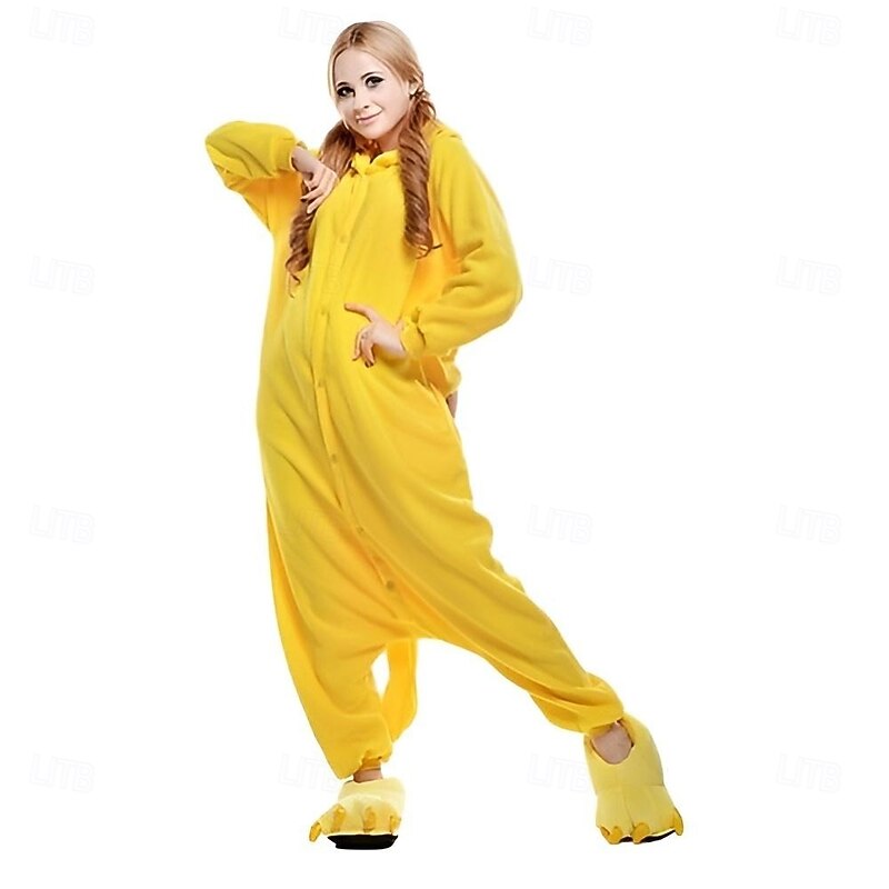 Adults' Patchwork Onesie Costume Carnival Costume Pika Pika Onesie Pajamas Kigurumi Pajamas Pajamas Funny Costume For Men and Women Christmas Carnival New Year Cartoon3