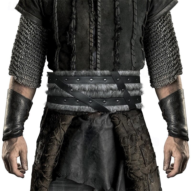Medieval Renaissance 17th Century Masquerade Waist Belt Viking Fancy Dress Men's Viking Carnival Masquerade Renaissance Fair LARP Ren Faire Adults' Waist Belt2