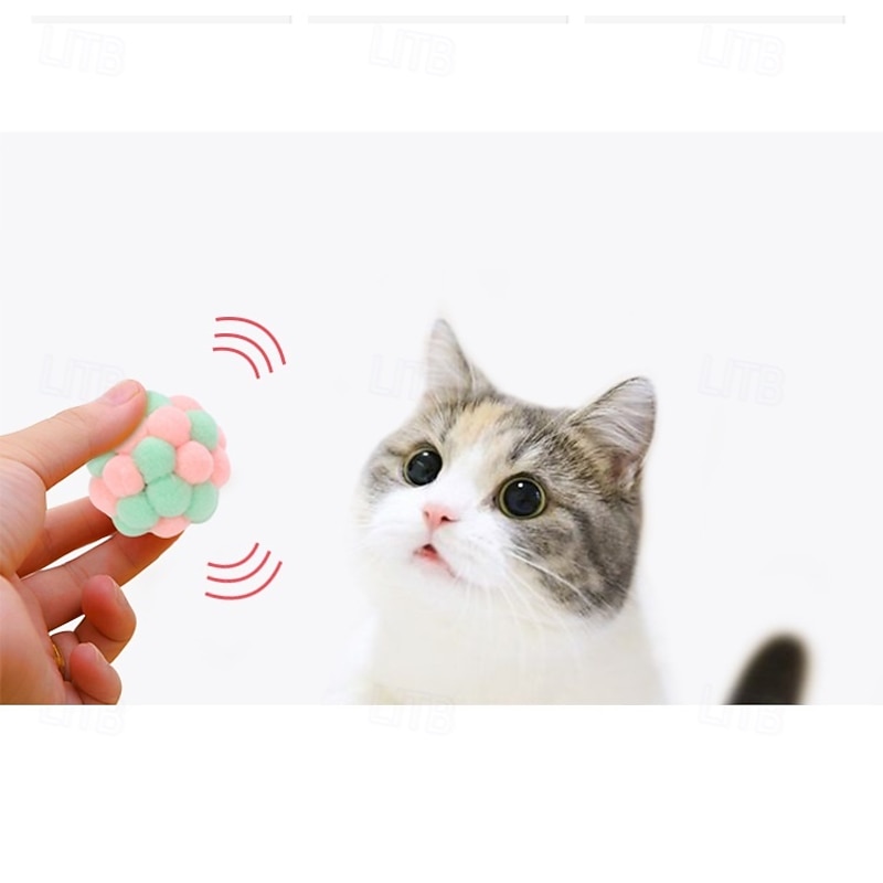 Ball Plush Toy Interactive Toy Squeak Toy Ropes with Retractable Pet Exercise Pet Training Teething Rope Toy Teething Toy for Cat Kitten Indoor Outdoor Pet Play