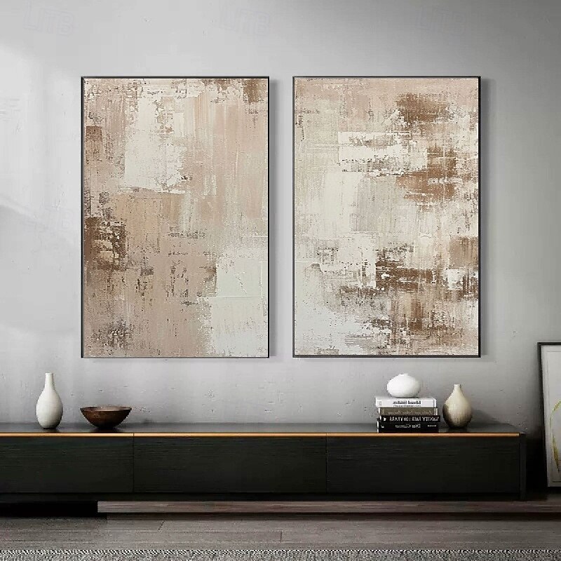Wabi sabi artwork handmade Wall Art Beige Abstract Painting on Canvas A Pair Beige Texture oil painting handpainted Wall Art Neutral Abstract Wall Art Boho Wal Decor painting2