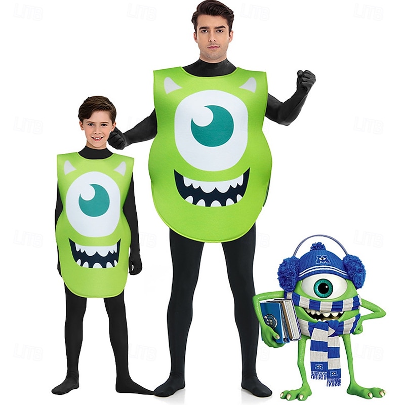 Monsters, Inc. Mike Carnival Costume Halloween Group Family Costumes Adults Kids Men's Women's Boys Funny Costume Performance Party Evening Wear Masquerade Easy Carnival Costume