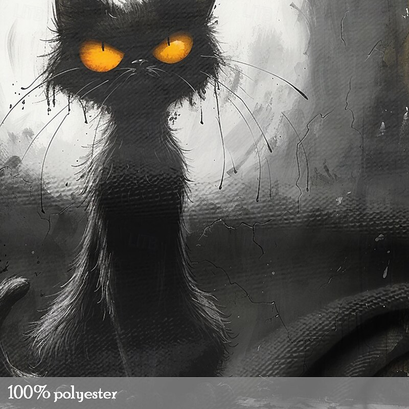 Halloween Men's Cat Funny T Shirt Long Sleeve T shirt 3D Print Crew Neck Shirt Designer Retro Vintage Street Casual Daily Gray Summer Spring Fall Clothing Apparel S M L XL XXL XXXL4