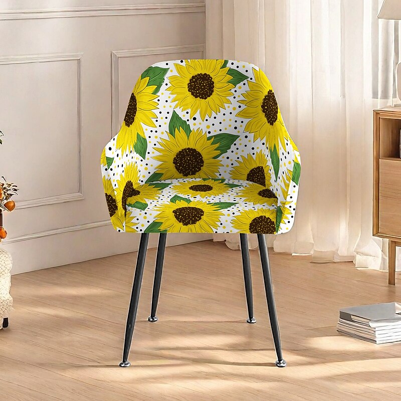 Stretch Floral Dining Chair Cover Elastic Slipcovers for Dining Chairs with Floral Pattern Easy to Fit and Remove Protects Against Spills and Stains Machine Washable Ideal for Home Decor3