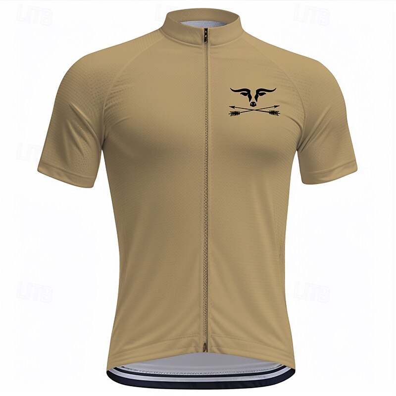Men's Cycling Jersey Graphic Short Sleeve Bike Tee Tshirt Top with 3 Rear Pockets Mountain Bike MTB Road Bike Cycling Quick Dry Front Zipper Wicking Sports Blue Green Khaki Clothing Apparel3