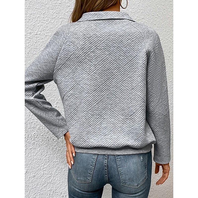 Women's Sweatshirt Crew Neck Long Sleeve Black Green Gray Fall Winter2
