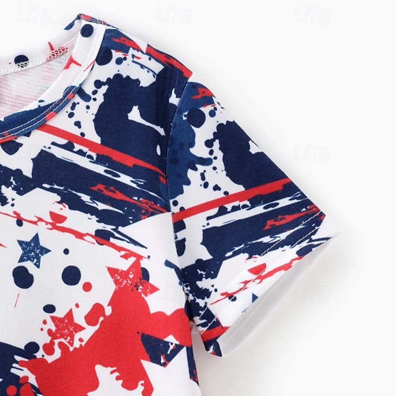 Boys 3D Graphic Stars T shirt Tee Short Sleeve Summer Spring Fashion Basic Kids 4-12 Years Crew Neck Outdoor Casual Daily Regular Fit3