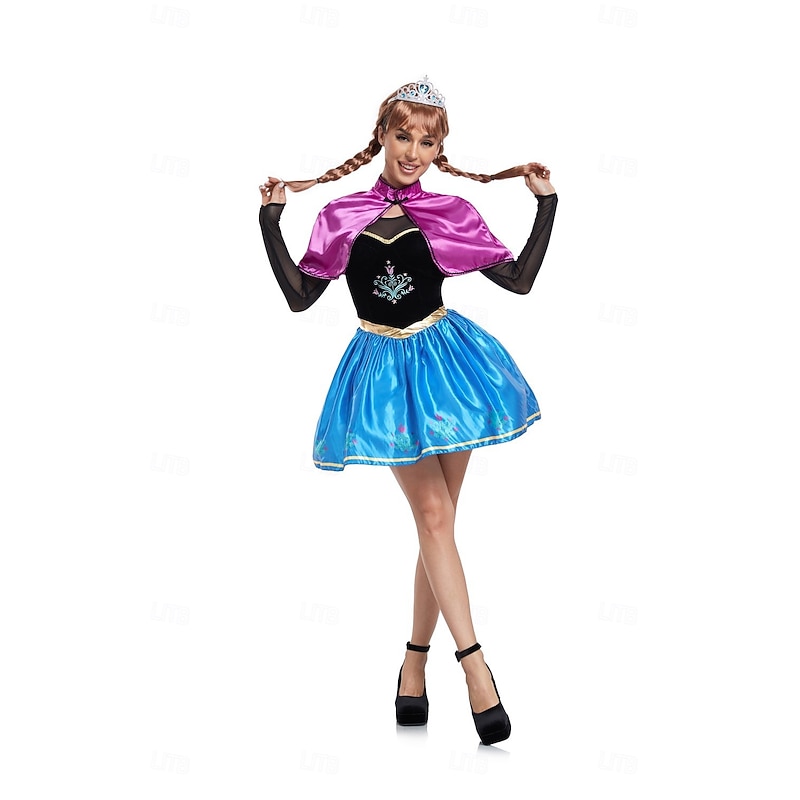 Frozen Fairy Tale Princess Anna Dress Costume Sexy Costume Dress Up Movie Cosplay for Women's Adults Halloween Carnival Masquerade Party / Evening Bachelorette Party3